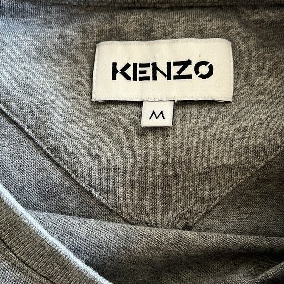 Kenzo Heather Gray men's T-shirt Size Medium plain with logo - Picture 3 of 4
